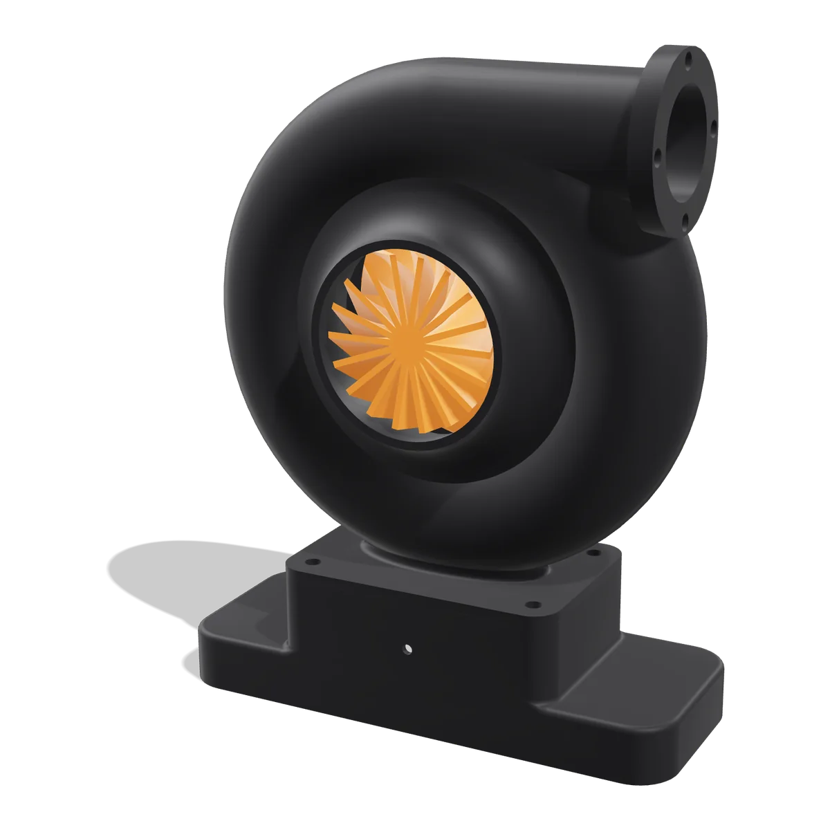 3D render of the Turbo Desk Fan from the front