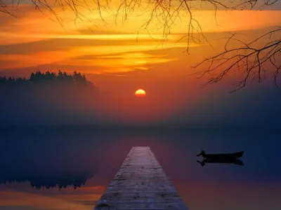 The photo: a jetty at sunset